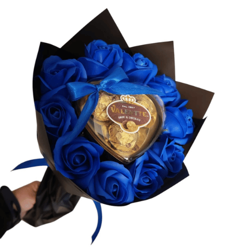 Ramo de Rosas eterna de jabón Color Azul