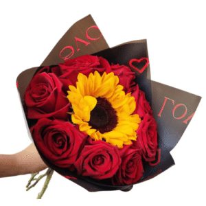 Ramo Girasol + Rosas Rojas