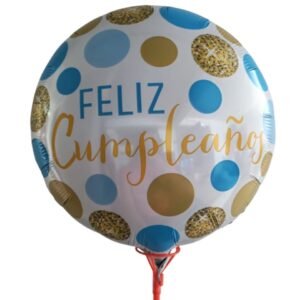 Globo Feliz Cumpleaños con puntos